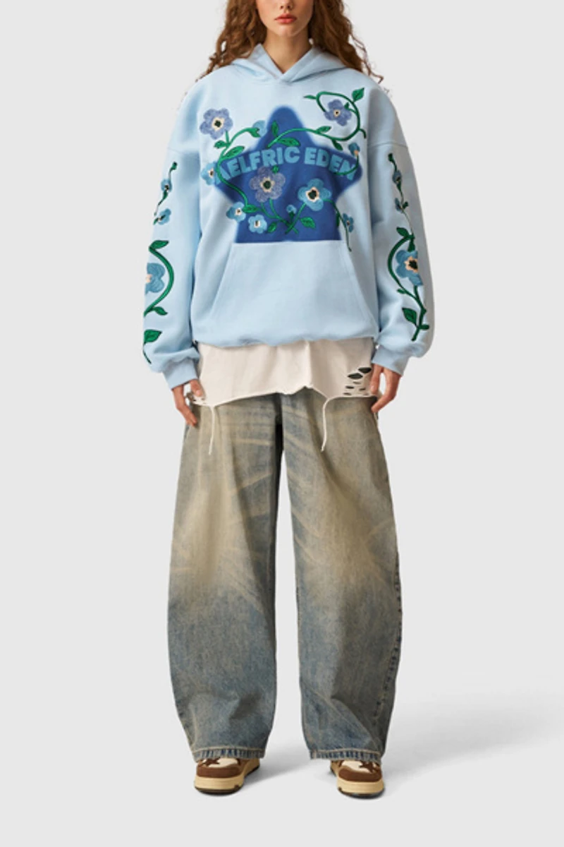 Aelfric Eden Star Rhinestone Floral Hoodie