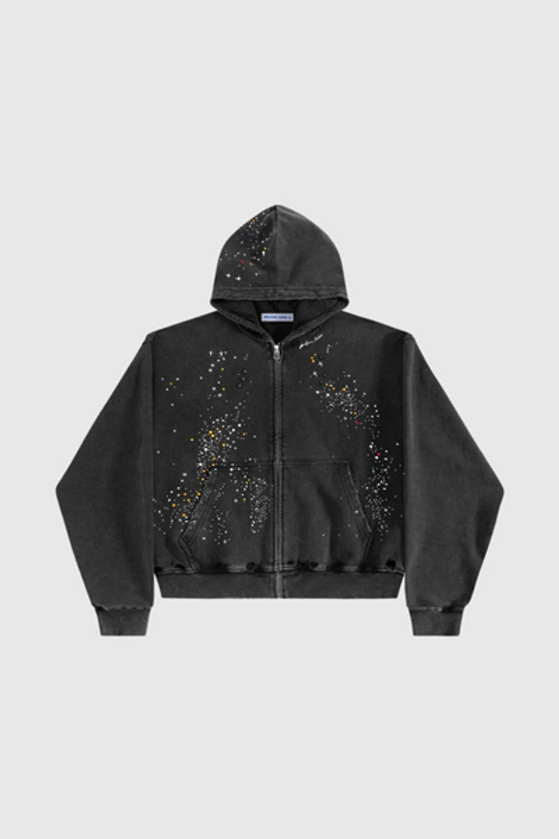 Aelfric Eden Rhinestone Boxy Zip Up V304 Hoodie