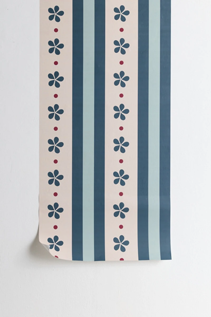 Daily Regina Designs Stripes & Flowers Removable Wallpaper