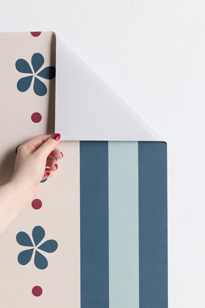Daily Regina Designs Stripes & Flowers Removable Wallpaper