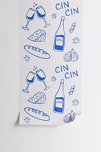 thespacehouse Wine & Cheese Cheers Removable Wallpaper