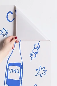 thespacehouse Wine & Cheese Cheers Removable Wallpaper