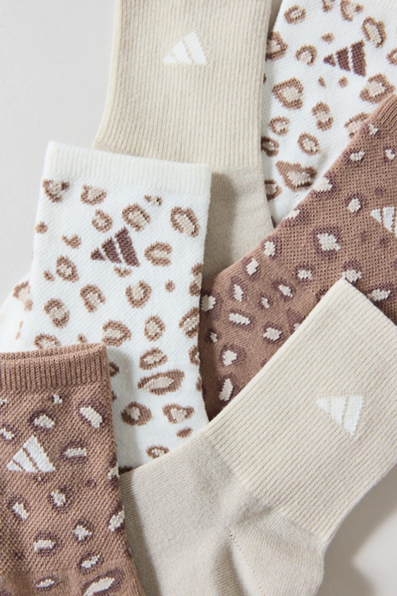 adidas Leopard Luxe High Quarter Crew Socks 3-Pack