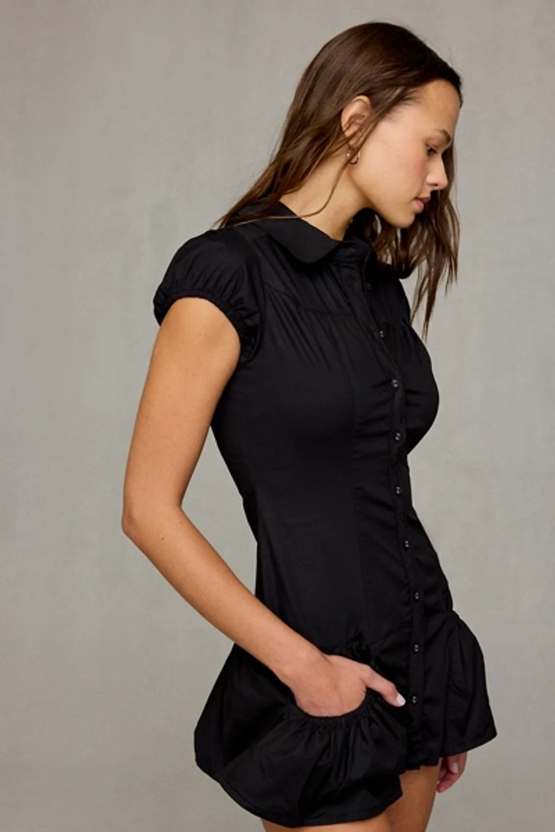 Kimchi Blue Totally Tailored Drop Waist Peplum Mini Dress
