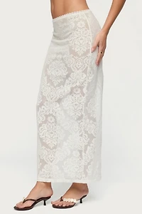 Edikted Violette Sheer Lace Maxi Skirt