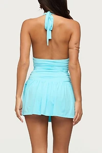 Edikted Caterina Ruched Halter Neck Romper