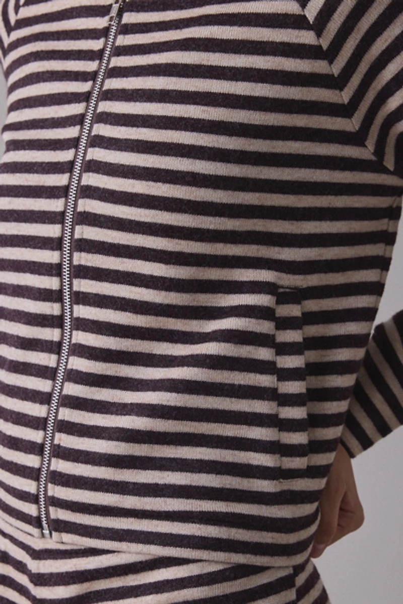 Lioness Bloom Stripe Knit Zip-Up Jacket