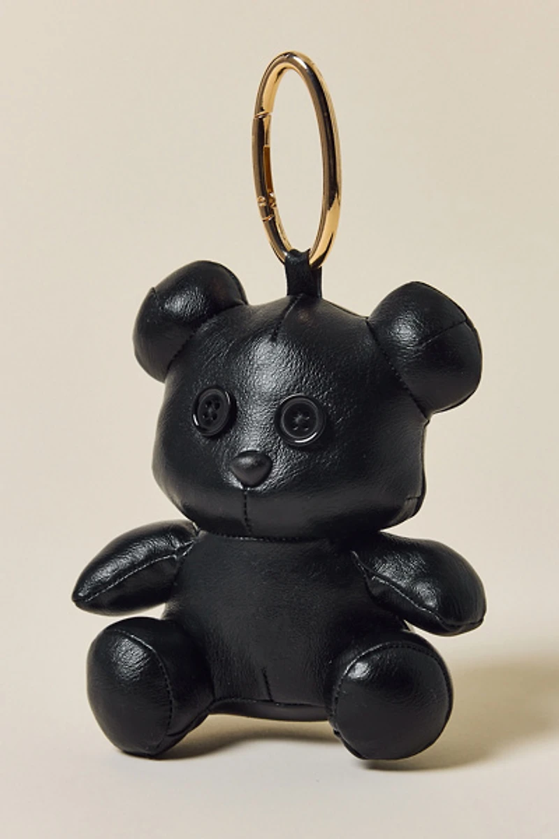 Faux Leather Bear Bag Charm