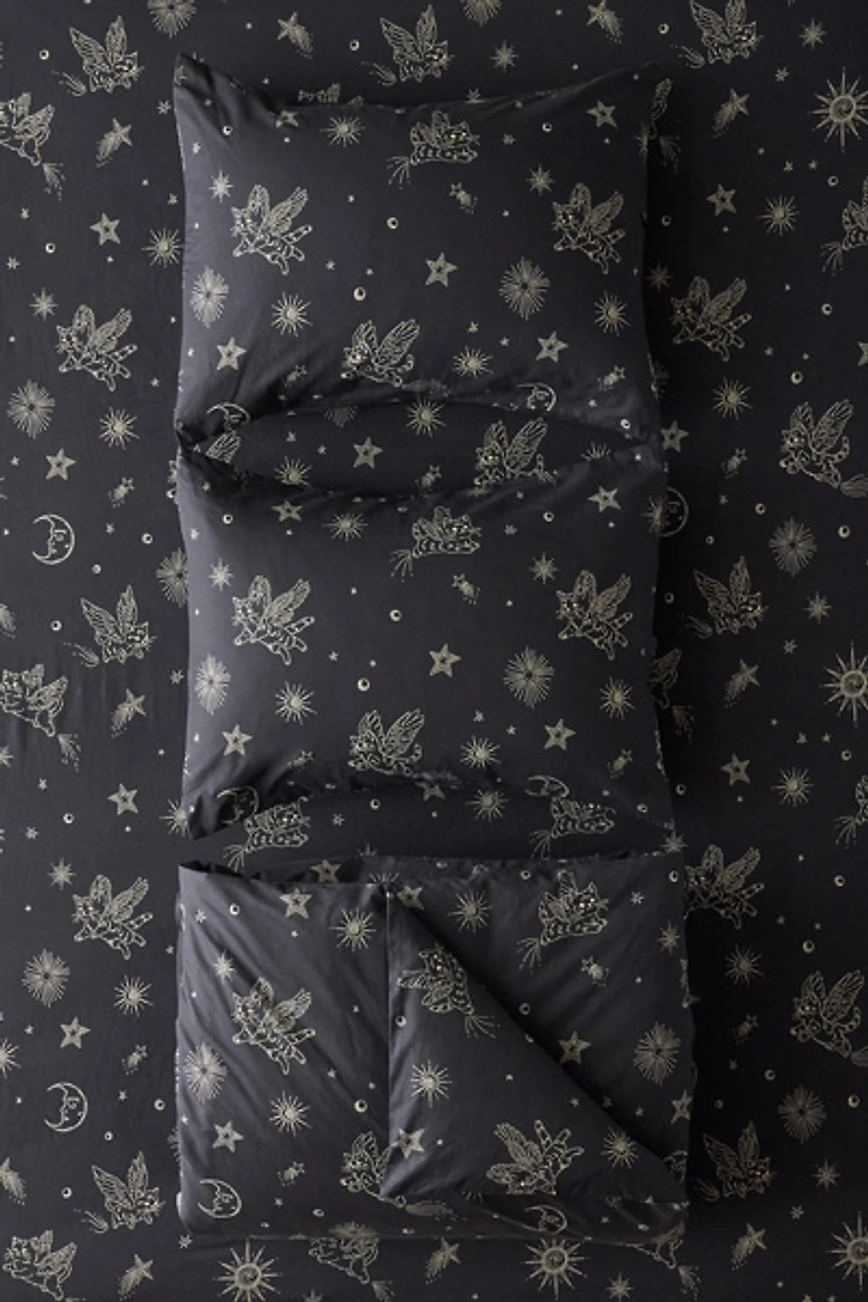 Cosmic Kitties Patterned Duvet Cover Set