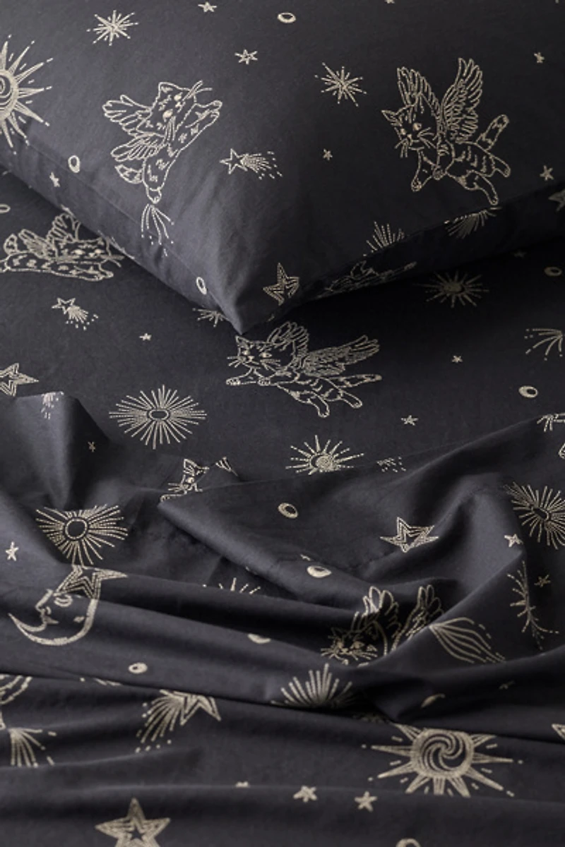 Cosmic Kitties Patterned Sheet Set