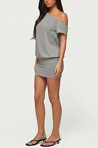 Edikted Striped Off Shoulder Cutout Mini Dress