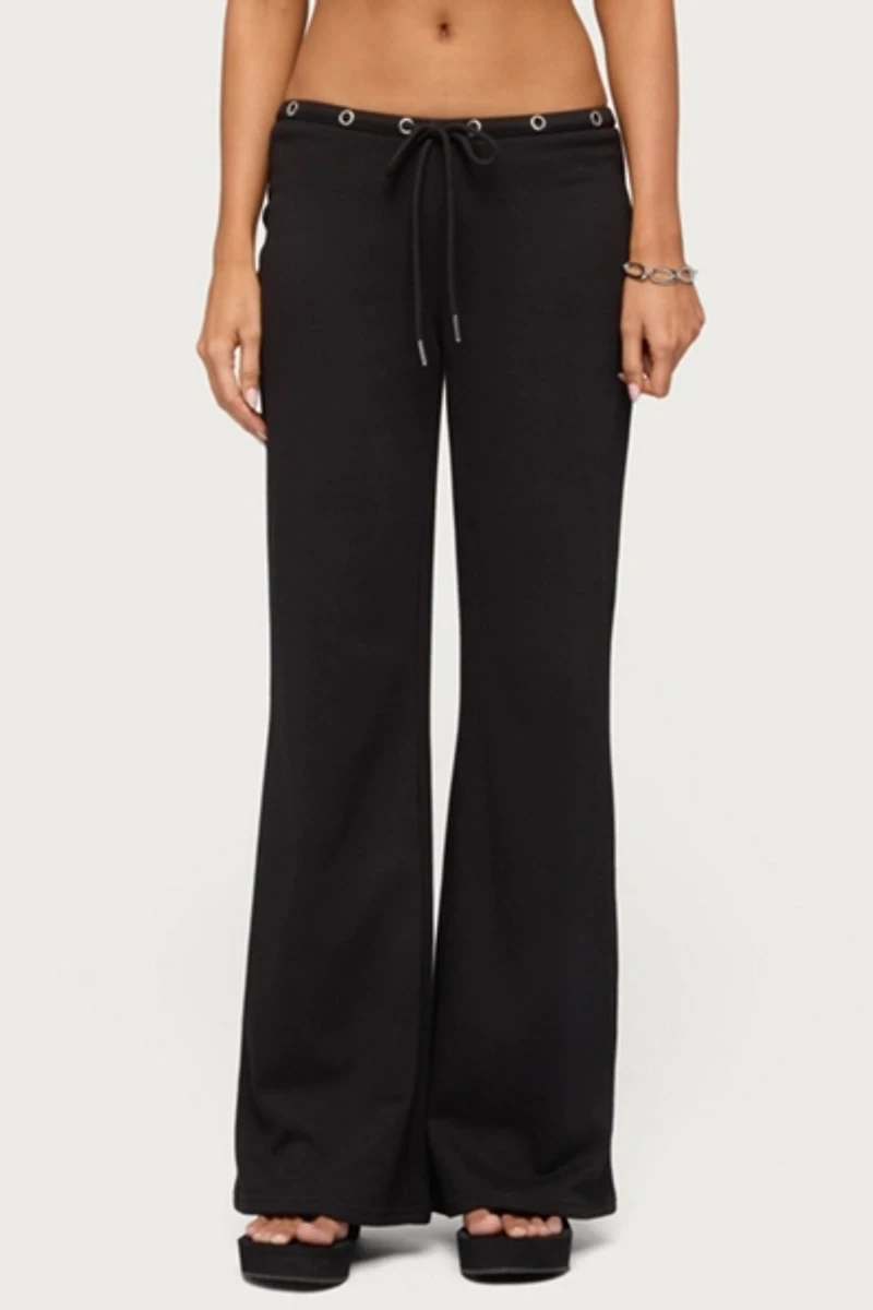 Edikted Bronte Grommet Straight Leg Sweatpants