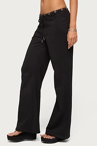 Edikted Bronte Grommet Straight Leg Sweatpants