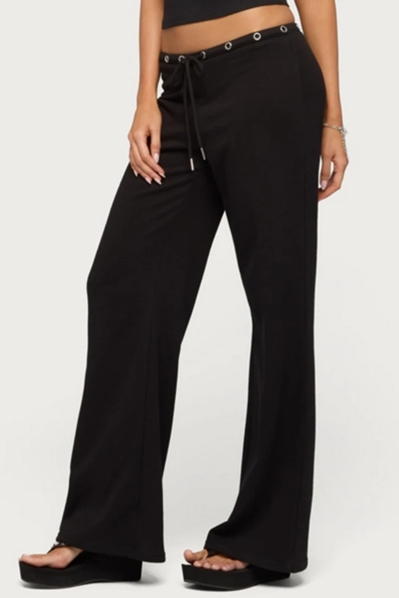 Edikted Bronte Grommet Straight Leg Sweatpants