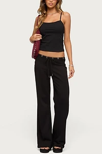 Edikted Bronte Grommet Straight Leg Sweatpants