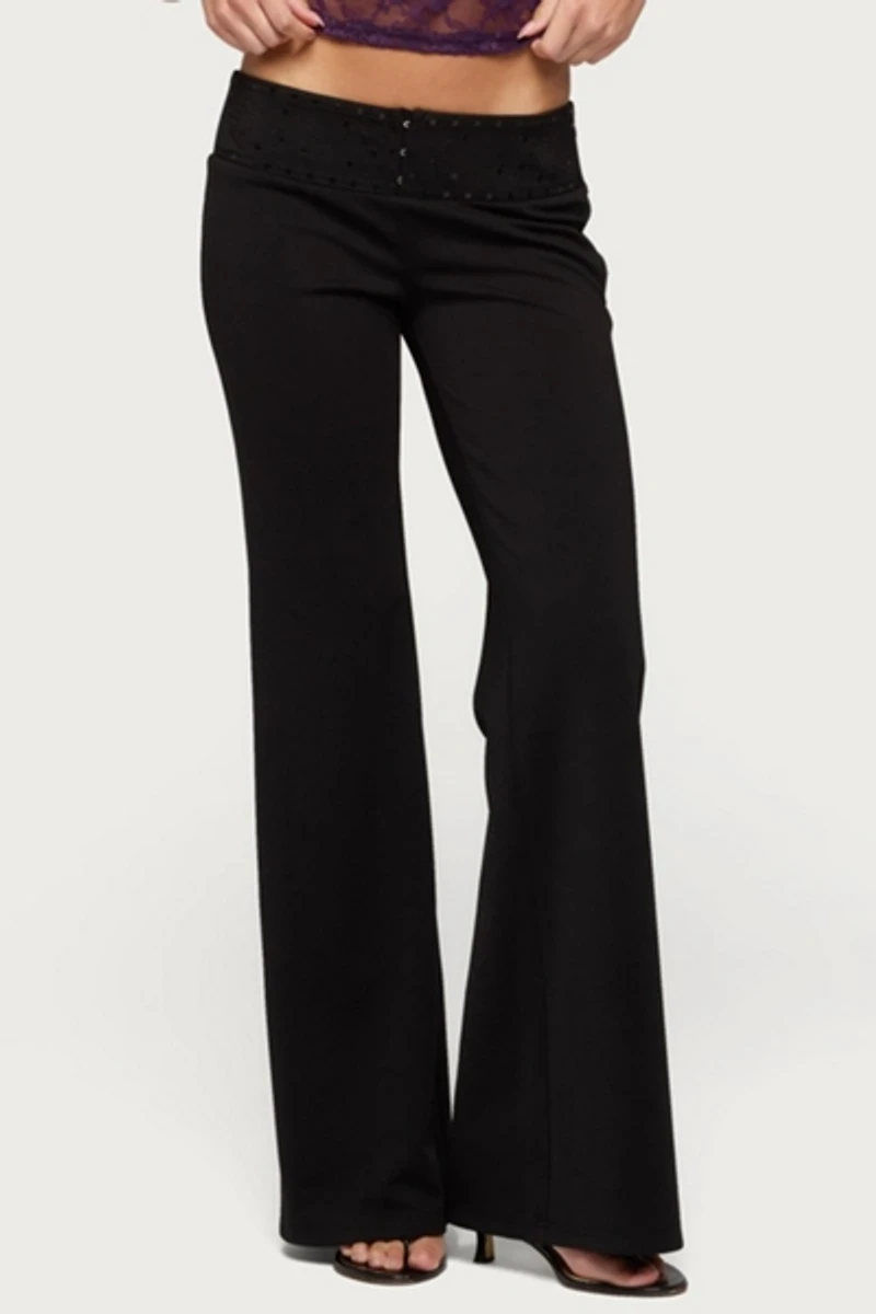 Edikted Katalia Sequin Flared Pants