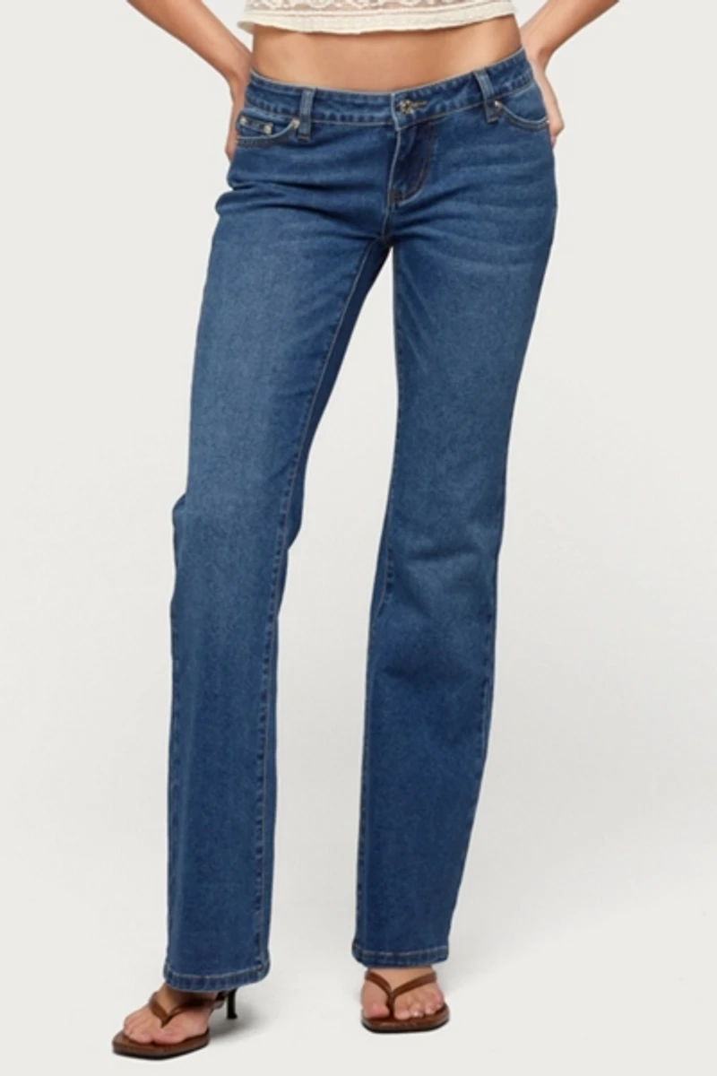 Edikted Vania Ultra Low Rise Bootcut Jean