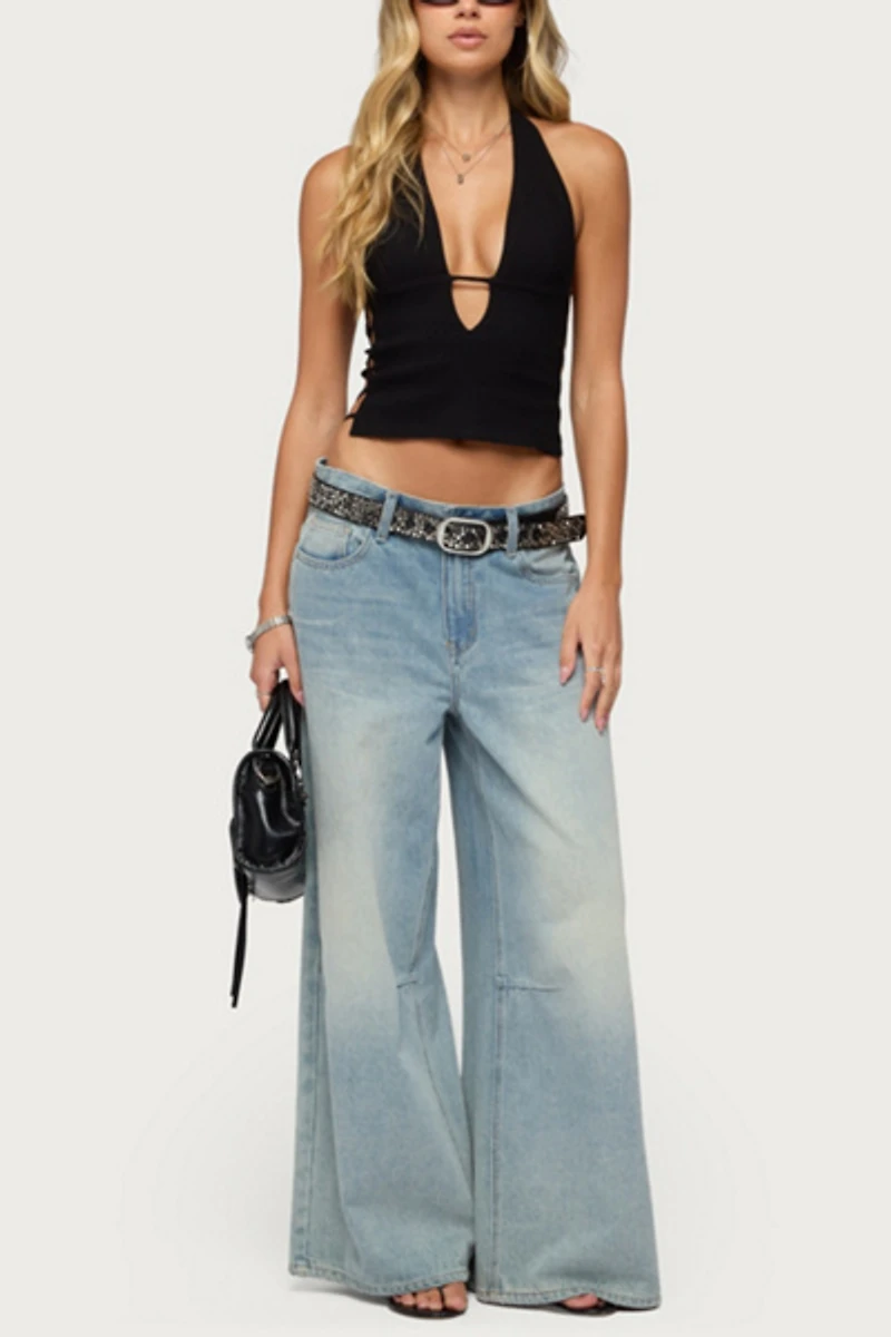 Edikted Aneera Cutout Plunging Halter Top