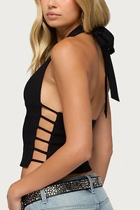 Edikted Aneera Cutout Plunging Halter Top