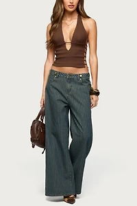 Edikted Aneera Cutout Plunging Halter Top