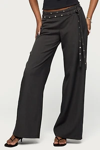 Edikted Cruz Double Belt Baggy Tailored Pants