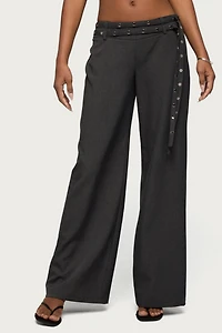 Edikted Cruz Double Belt Baggy Tailored Pants
