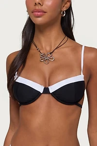 Edikted Atalia Contrast Cupped Bikini Top