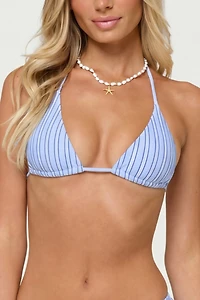 Edikted Blonca Striped Triangle Bikini Top