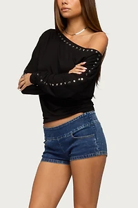 Edikted Paola Off Shoulder Stud Top
