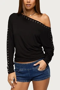 Edikted Paola Off Shoulder Stud Top