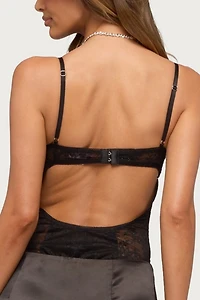 Edikted Carinna Sheer Lace Cutout Bodysuit