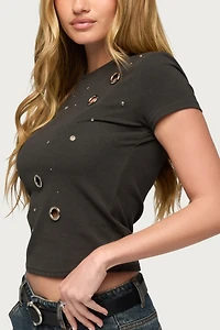 Edikted Aitana Grommet Stud T Shirt