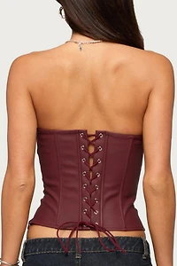 Edikted Izara Studded Faux Leather Corset