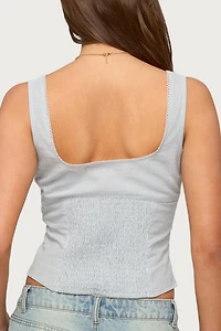 Edikted Katiya Pinstripe Button Up Top