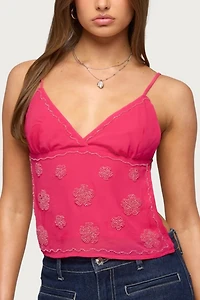 Edikted Kazi Backless Floral Bead Top