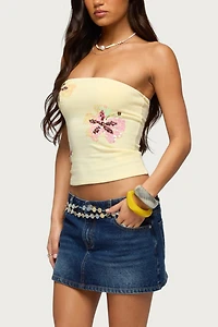 Edikted Braelyn Sequin Floral Tube Top