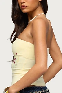 Edikted Braelyn Sequin Floral Tube Top