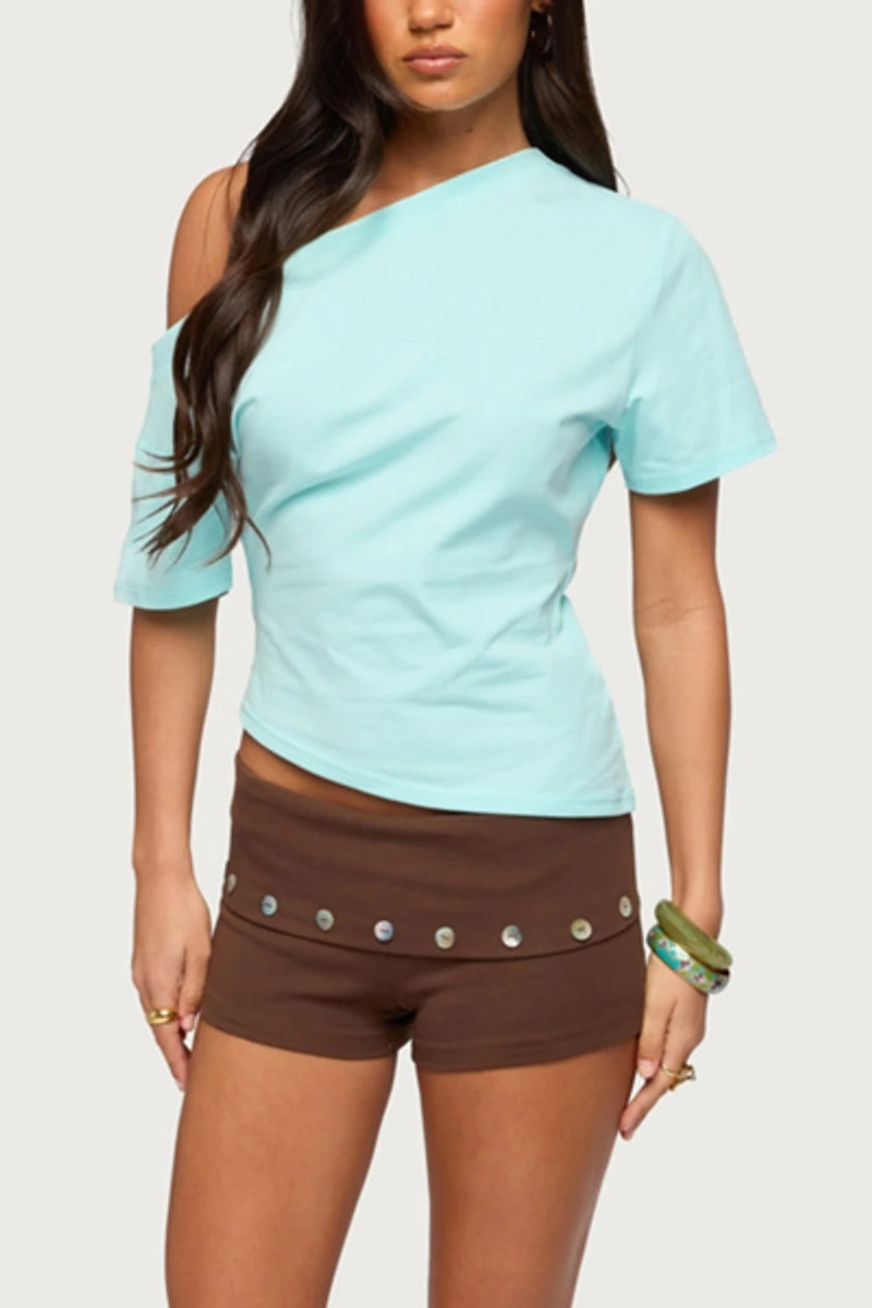 Edikted Mariee Asymmetric Off Shoulder Top