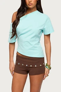 Edikted Mariee Asymmetric Off Shoulder Top