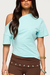 Edikted Mariee Asymmetric Off Shoulder Top