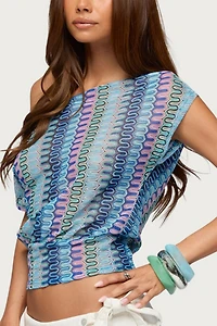 Edikted Taniya Off Shoulder Zigzag Knit Top