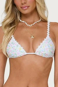 Edikted Catey Floral Triangle Bikini Top