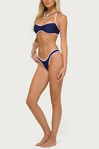 Edikted Kina Contrast Halter Bandeau Bikini Top