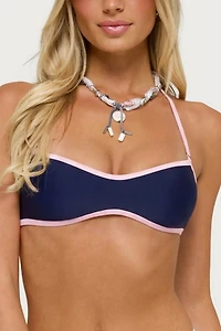 Edikted Kina Contrast Halter Bandeau Bikini Top