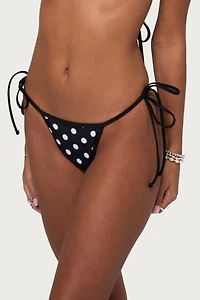 Edikted Tora Reversible Polka Dot String Bikini Bottom