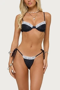 Edikted Nicci Polka Dot Cupped Bikini Top