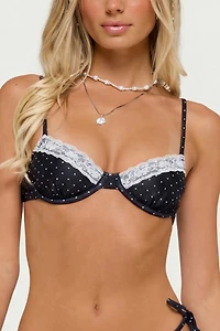 Edikted Nicci Polka Dot Cupped Bikini Top