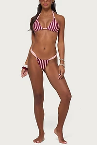 Edikted Esmer Knotted Striped Bikini Top