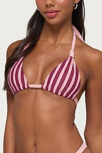 Edikted Esmer Knotted Striped Bikini Top