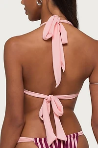 Edikted Esmer Knotted Striped Bikini Top